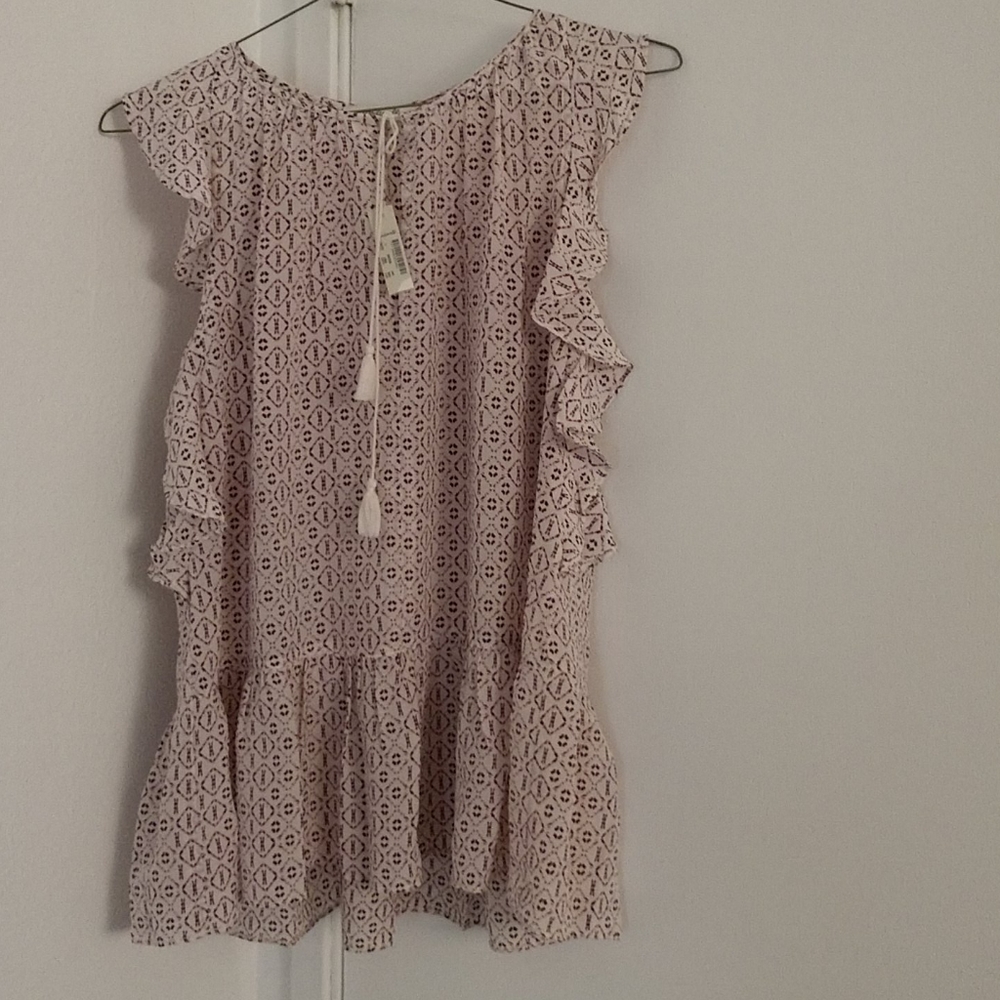 Madewell Silk Lilly Ruffle Top NWT